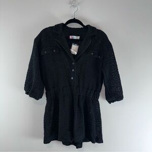 Free People Beach Ryan Crochet Romper FP Beach in Black Size S